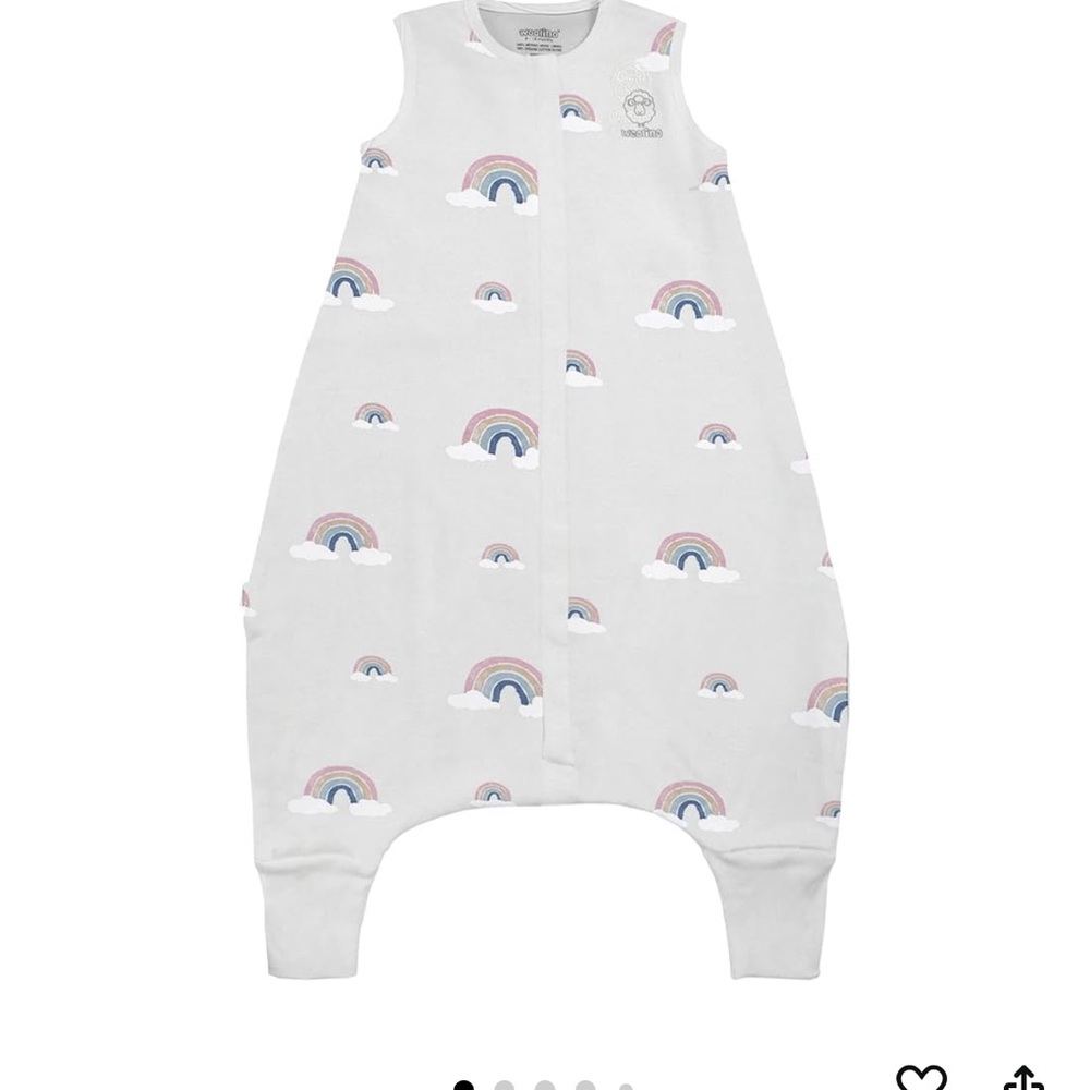 Woolino sleep sack with feet. Size 3-4Y in Rainbow